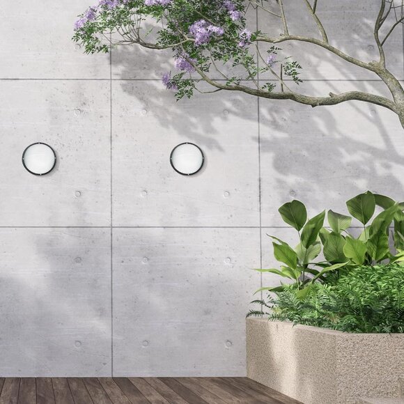 Sea Gull Bayside Outdoor Light Fixture Black Wall or Ceiling Mount 83057-12 - Picture 2 of 5